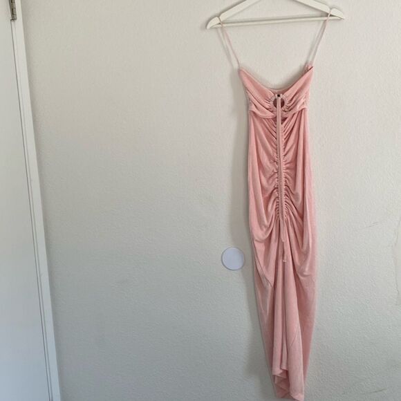 L*Space Stina Cover-Up Dress in Rose Quartz Maxi Ruched Long Dress Size XS - Picture 2 of 11